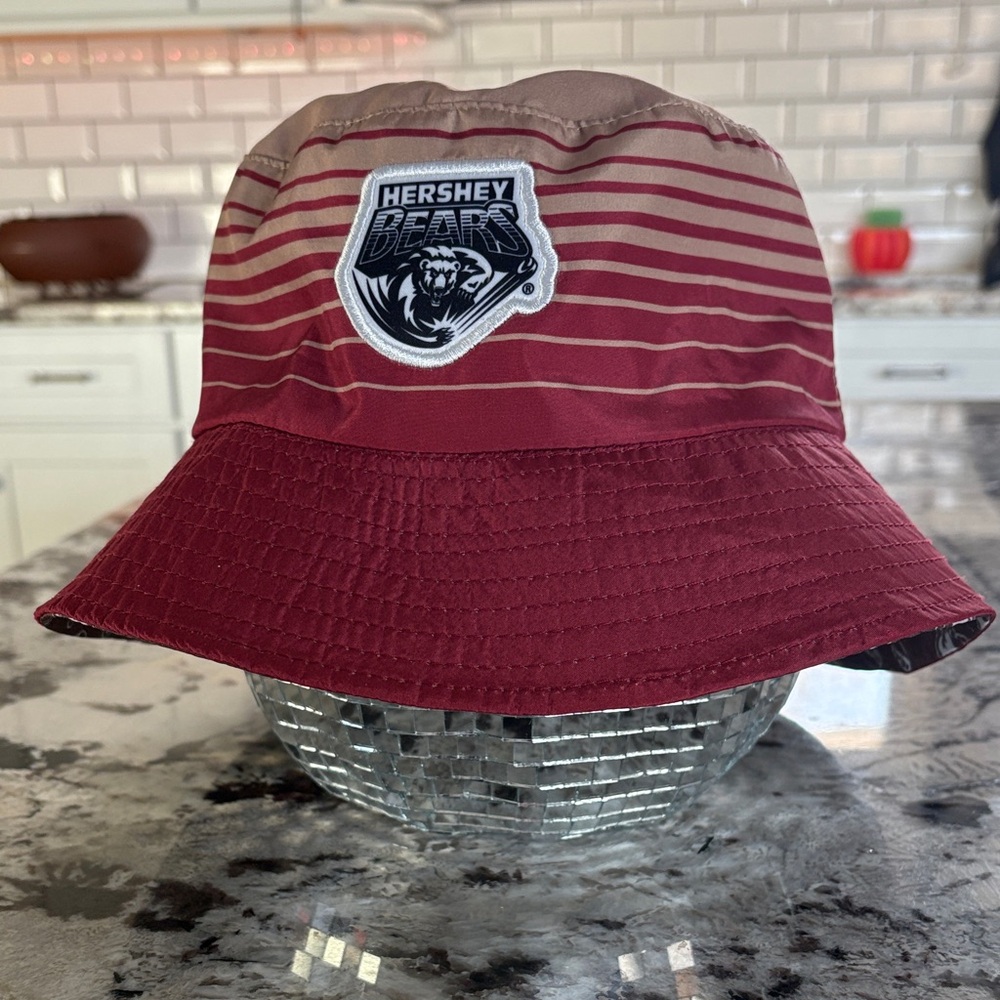 🐻 Hershey Bears Pepsi Red and Beige Bucket Hat. New
